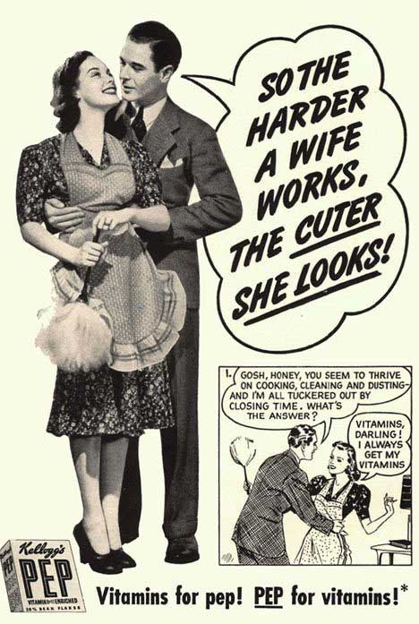 Publicidade machista antiga: "quando mais a mulher trabalha na casa, mais linda fica"