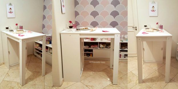 Decoração da sala: mesa alta compacta modelo Modena da Politorno. Foto: cintiacosta.com