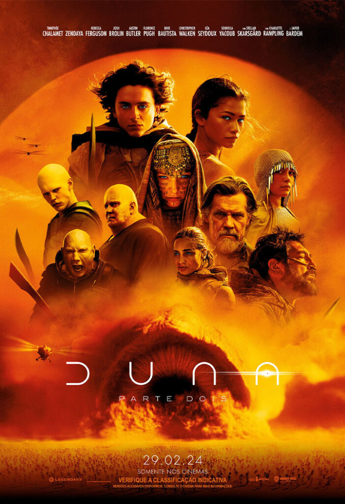 Pôster de Duna: Parte 2 para o cinema.
